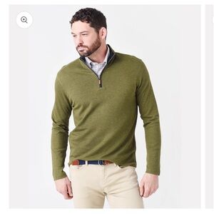 MIZZEN and MAIN FAIRWAY QUARTER ZIP PULLOVER MENS Shirt Olive Green Sz M